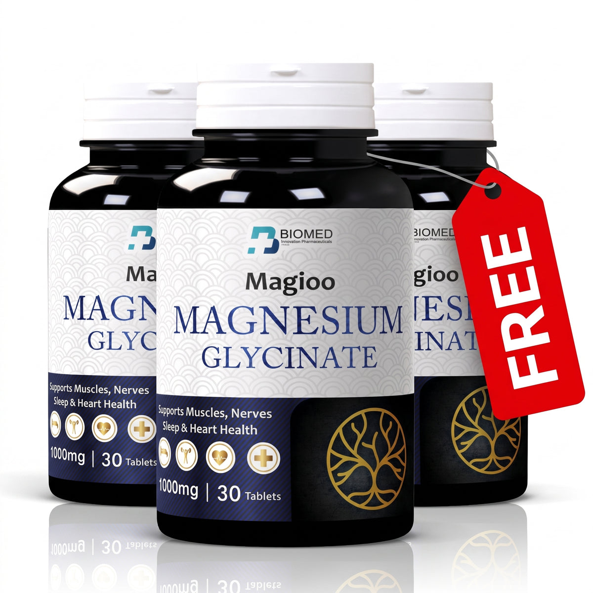 Buy 2 Magnesium Glycinate (1000mg) Get 1 Free